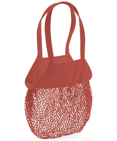 Organic cotton mesh grocery bag | orange rust