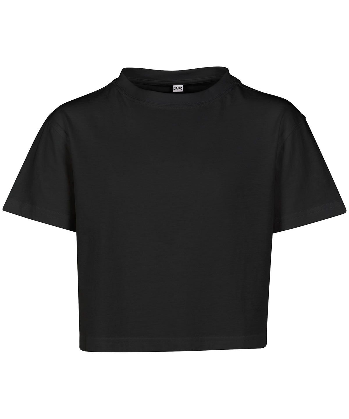 Girls cropped Jersey tee | black