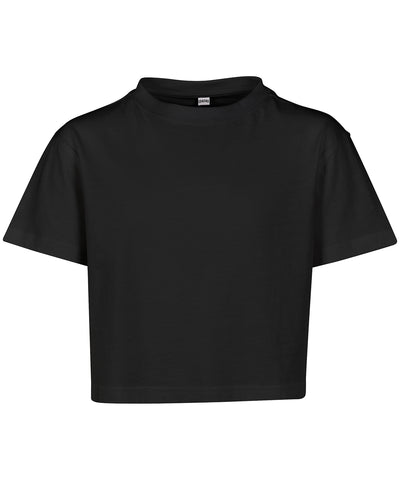 Girls cropped Jersey tee | black