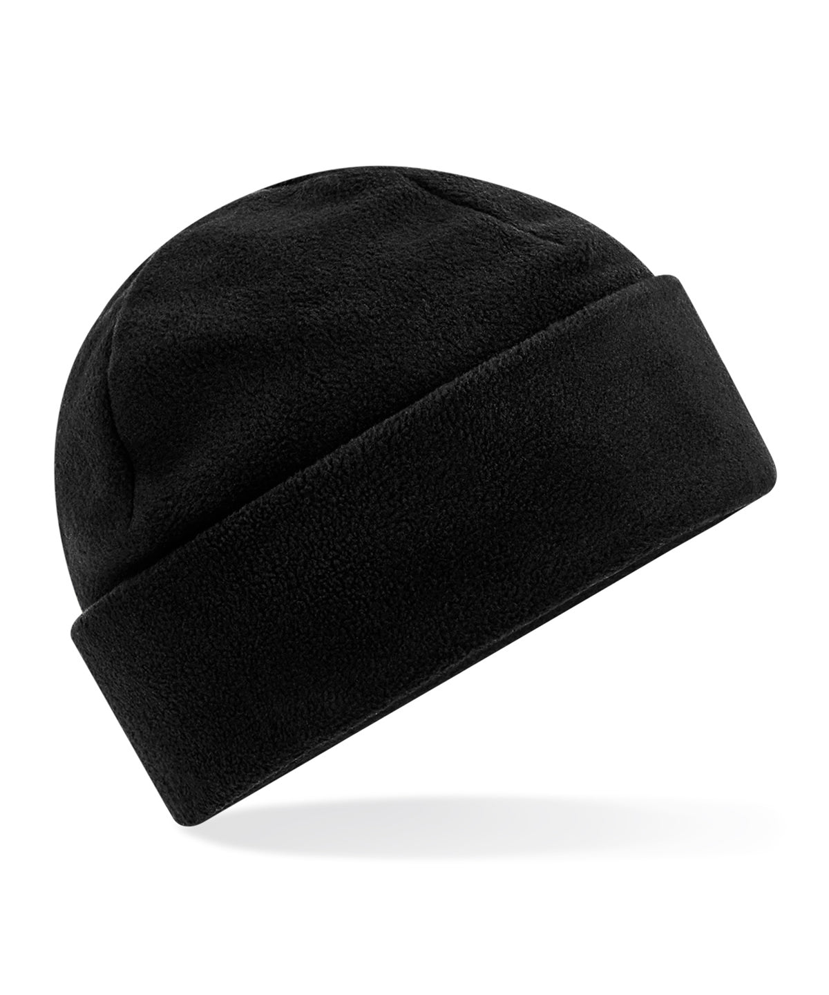 Recycled fleece cuffed beanie | black