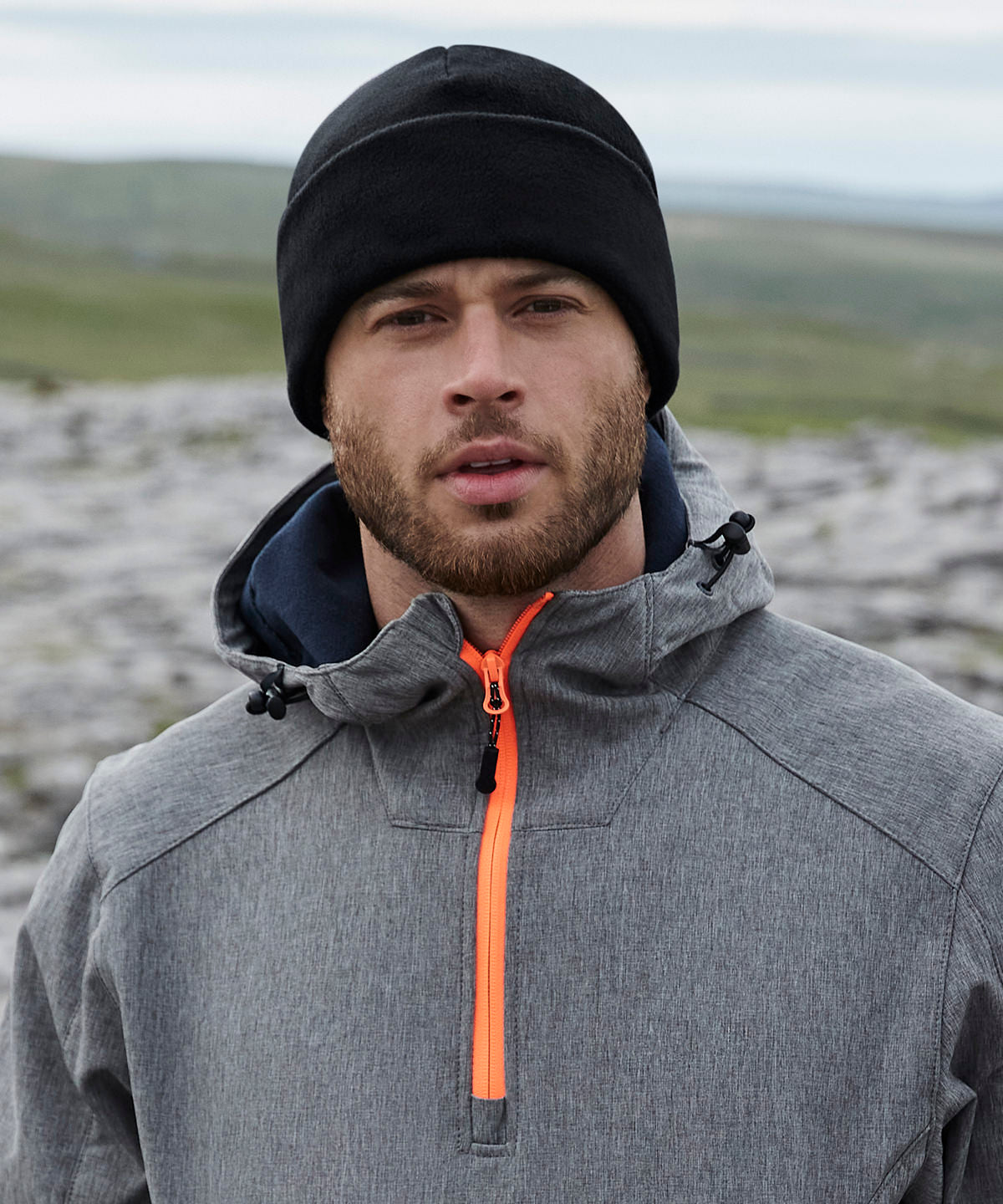 Recycled fleece cuffed beanie | petrol