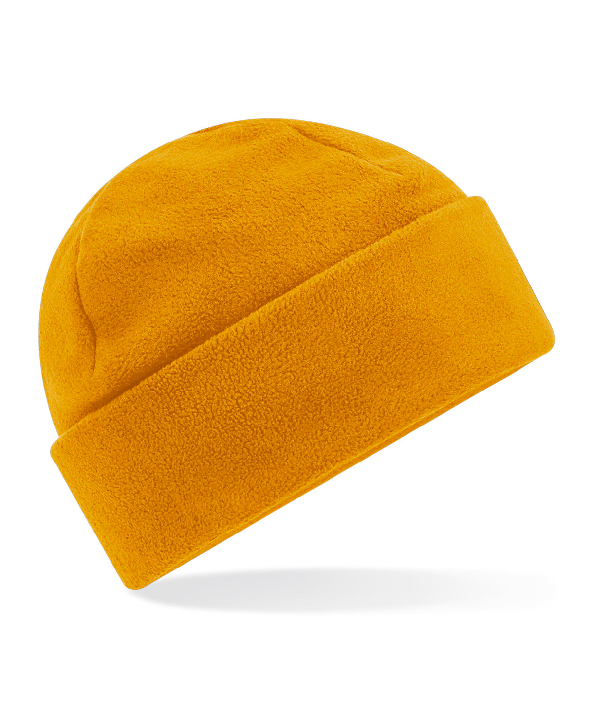 Recycled fleece cuffed beanie | mustard
