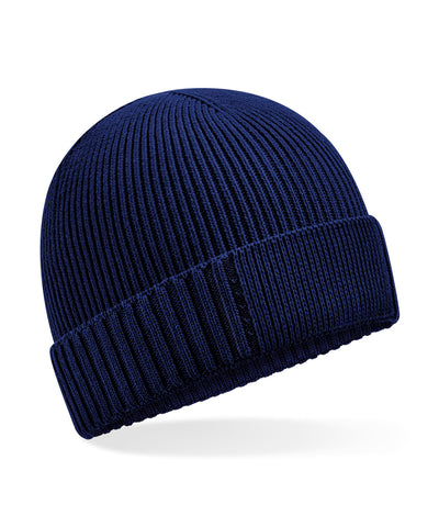 Organic cotton engineered patch beanie | oxford navy