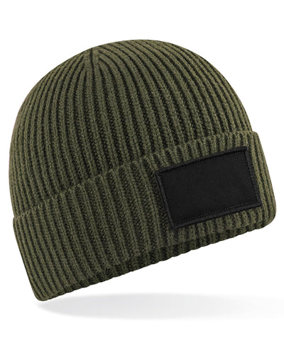 Fashion patch beanie | military green/black