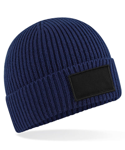 Fashion patch beanie | oxford navy/black