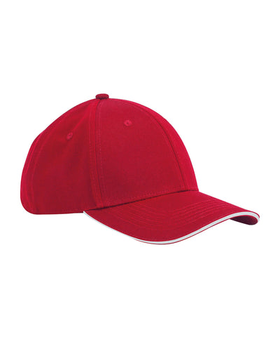 EarthAware® classic organic cotton 6-panel cap  sandwich peak | classic red/white