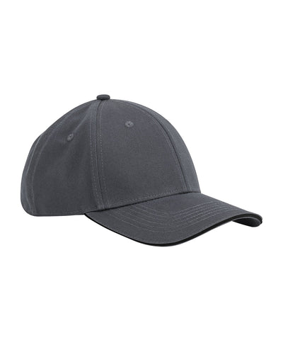 EarthAware® classic organic cotton 6-panel cap  sandwich peak | graphite grey/black