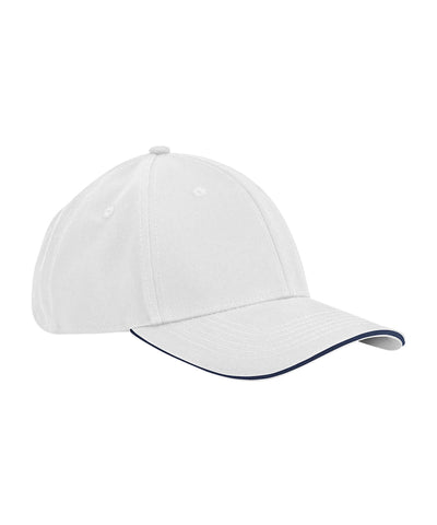 EarthAware® classic organic cotton 6-panel cap  sandwich peak | white/french navy