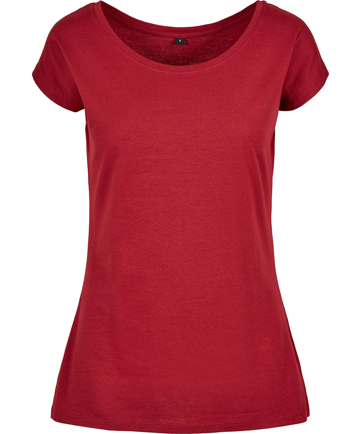 Womens wide neck tee | burgundy