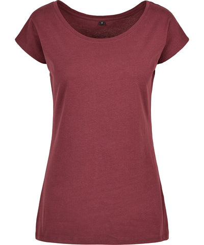 Womens wide neck tee | cherry