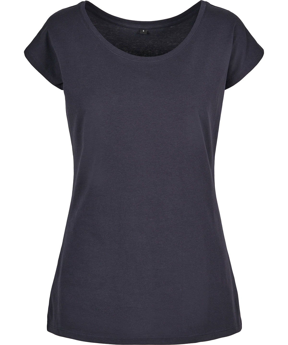 Womens wide neck tee | navy