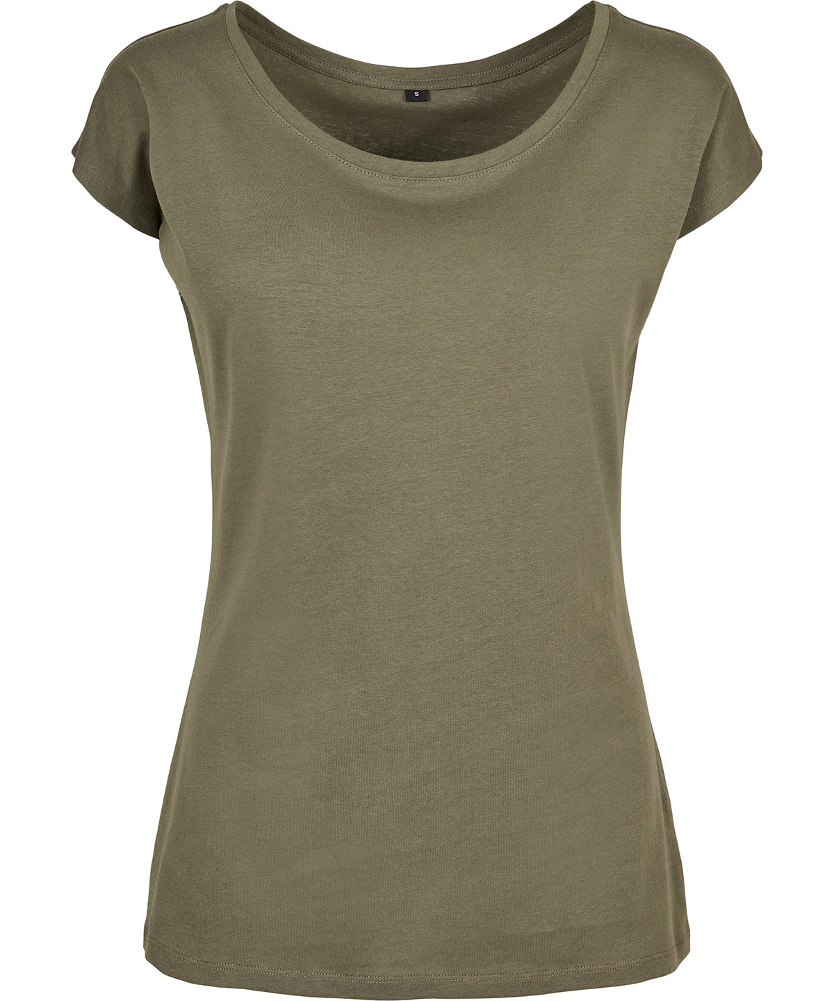 Womens wide neck tee | olive