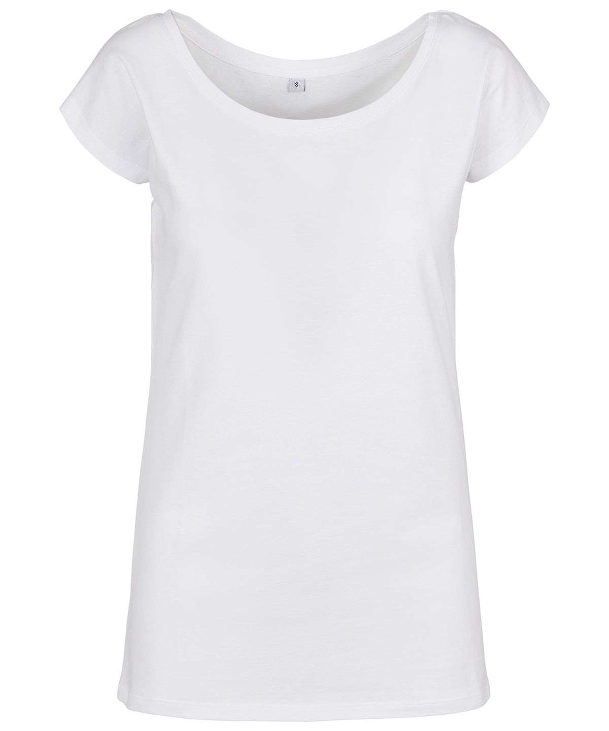 Womens wide neck tee | white