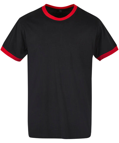 Ringer tee | black/city red