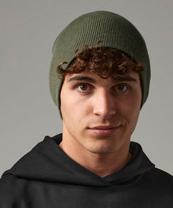 Two-tone pull-on beanie | black
