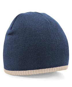 Two-tone pull-on beanie | black/stone