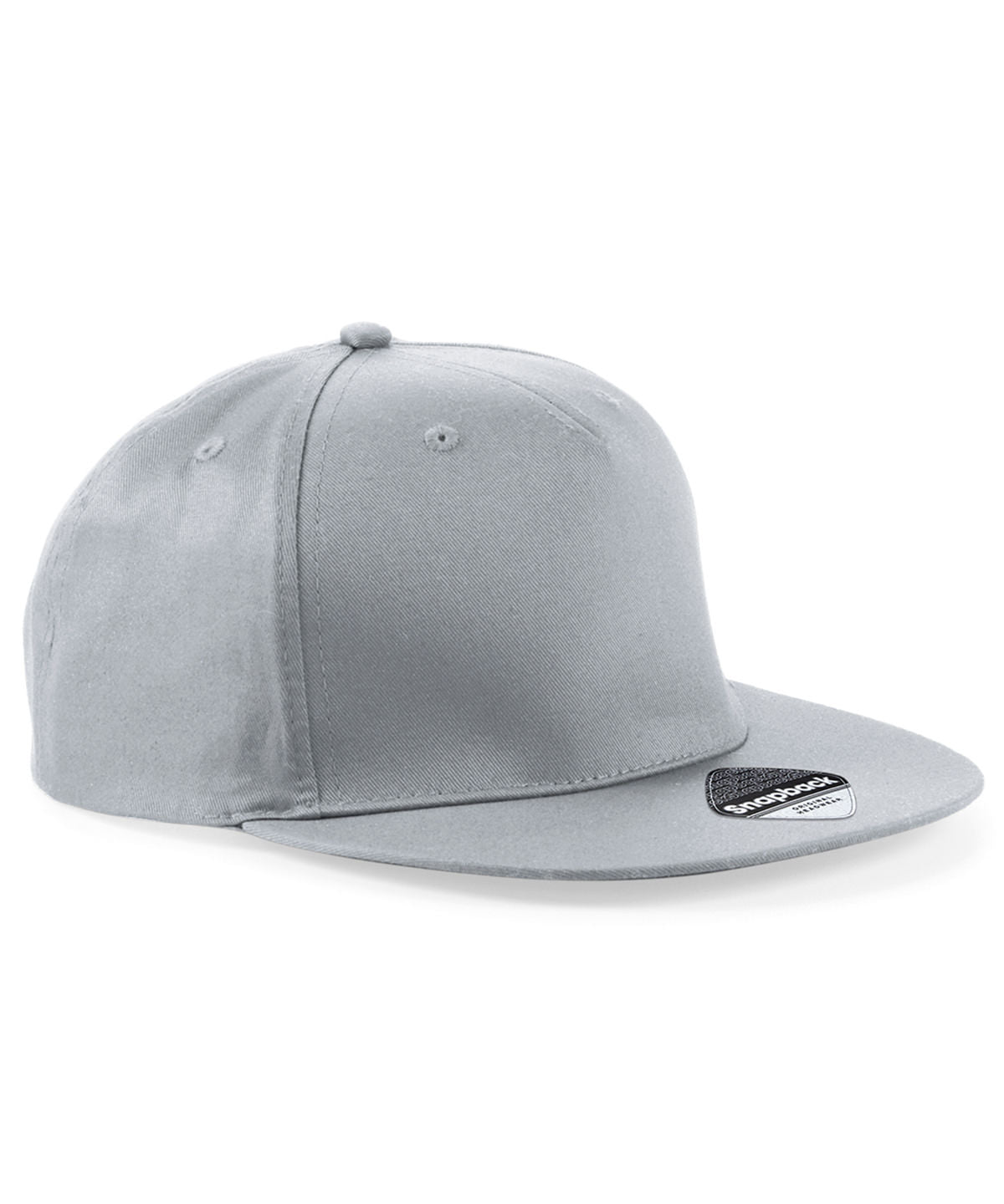 5-panel snapback rapper cap | light grey