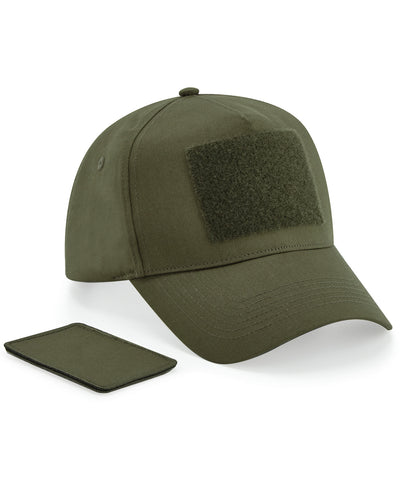 Removable patch 5-panel cap | military green