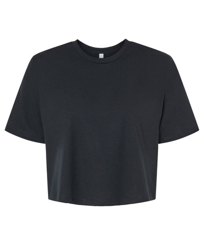 Womens Jersey crop tee | black