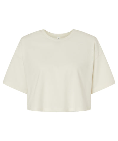 Womens Jersey crop tee | vintage white