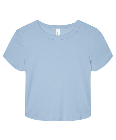Womens micro rib baby t-shirt | solid baby blue blend