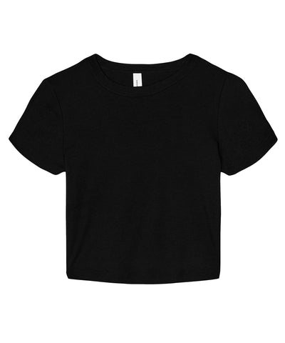 Womens micro rib baby t-shirt | solid black blend
