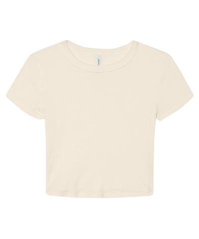 Womens micro rib baby t-shirt | solid natural blend