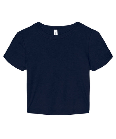 Womens micro rib baby t-shirt | solid navy blend