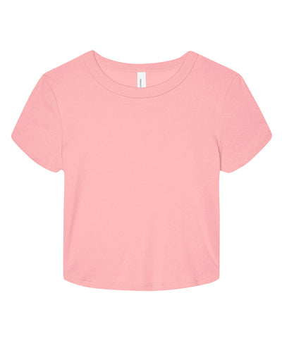 Womens micro rib baby t-shirt | solid pink blend
