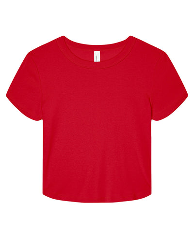 Womens micro rib baby t-shirt | solid red blend