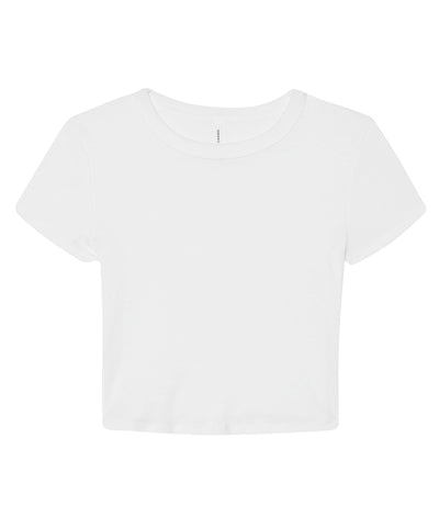 Womens micro rib baby t-shirt | solid white blend
