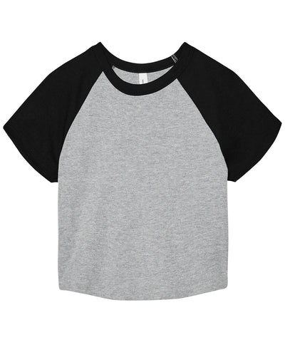 Womens micro rib raglan baby t-shirt | athletic heather/black