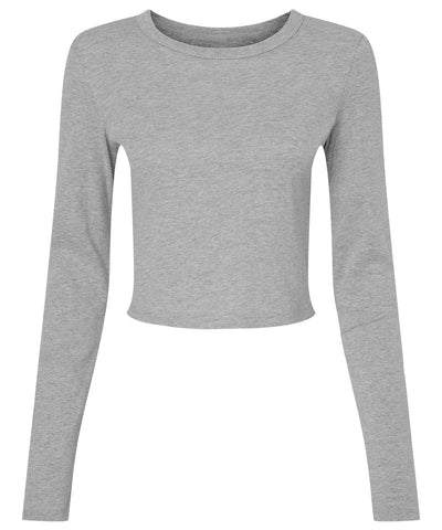 Womens micro rib long sleeve baby t-shirt | athletic heather
