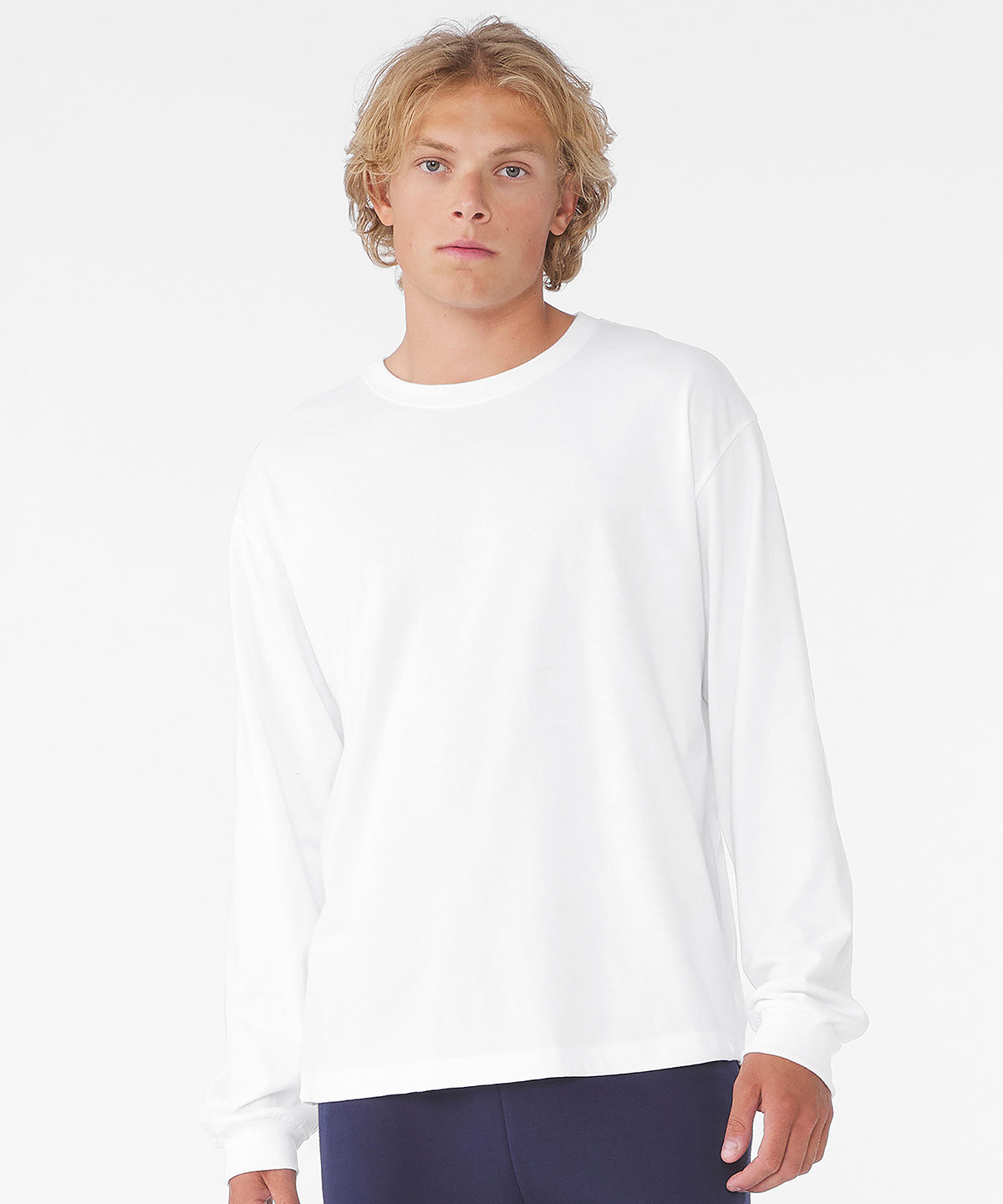 Unisex heavy boxy long sleeve tee | white