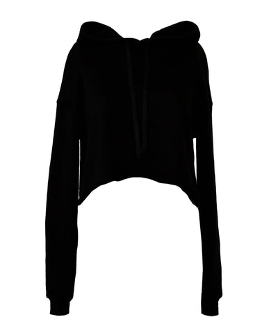 Womens cropped fleece hoodie | black