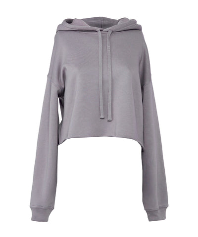 Womens cropped fleece hoodie | storm