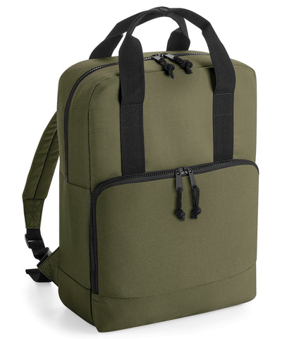 Recycled twin handle cooler backpack | military green
