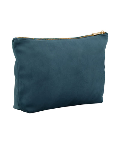 Velvet accessory bag | blue topaz