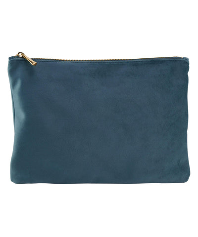 Velvet accessory pouch | blue topaz