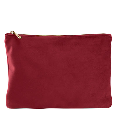 Velvet accessory pouch | ruby red