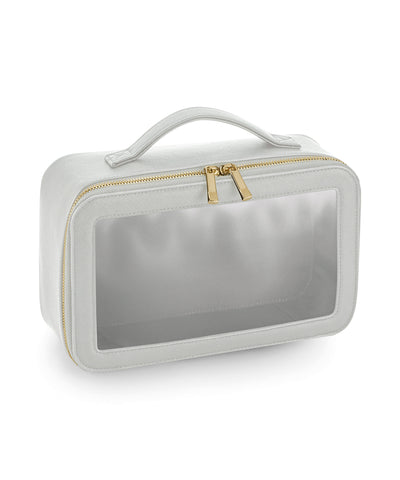 Boutique clear window travel case | soft grey