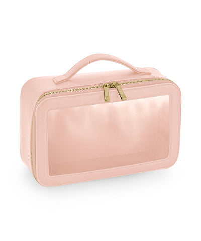 Boutique clear window travel case | soft pink