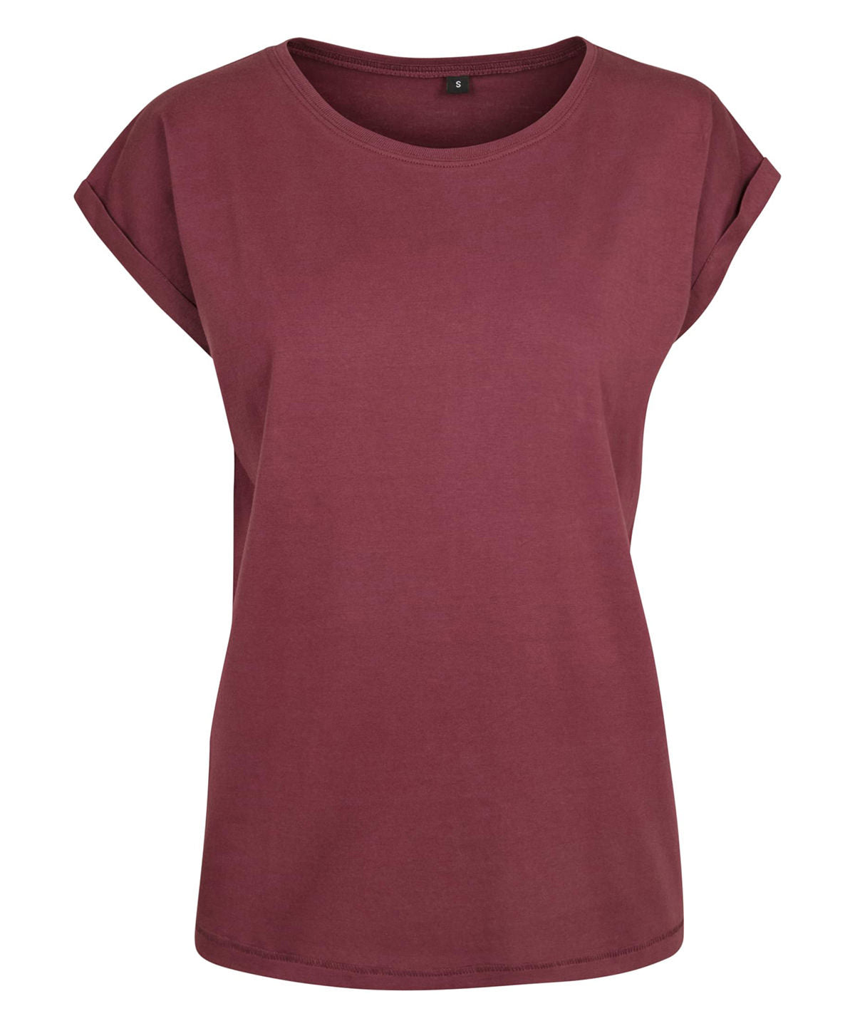 Womens extended shoulder tee | cherry