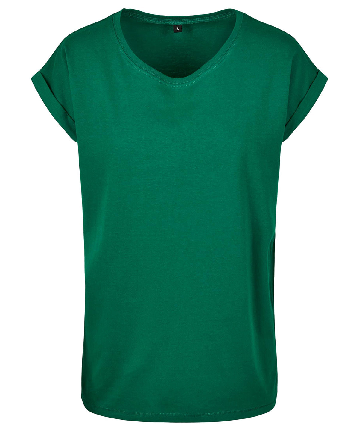 Womens extended shoulder tee | forest green