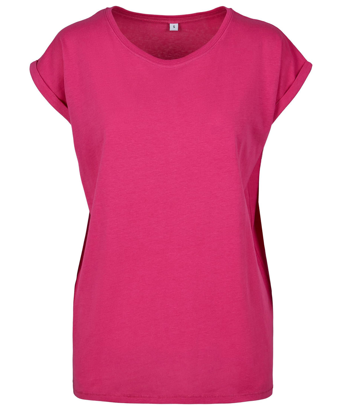 Womens extended shoulder tee | hibiskus pink