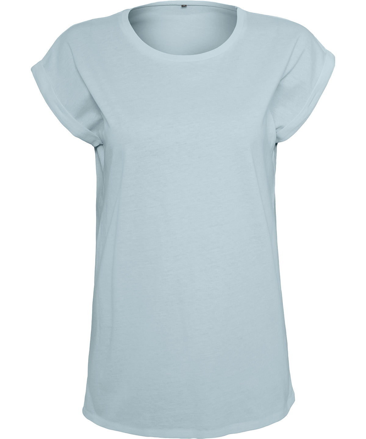 Womens extended shoulder tee | powder blue