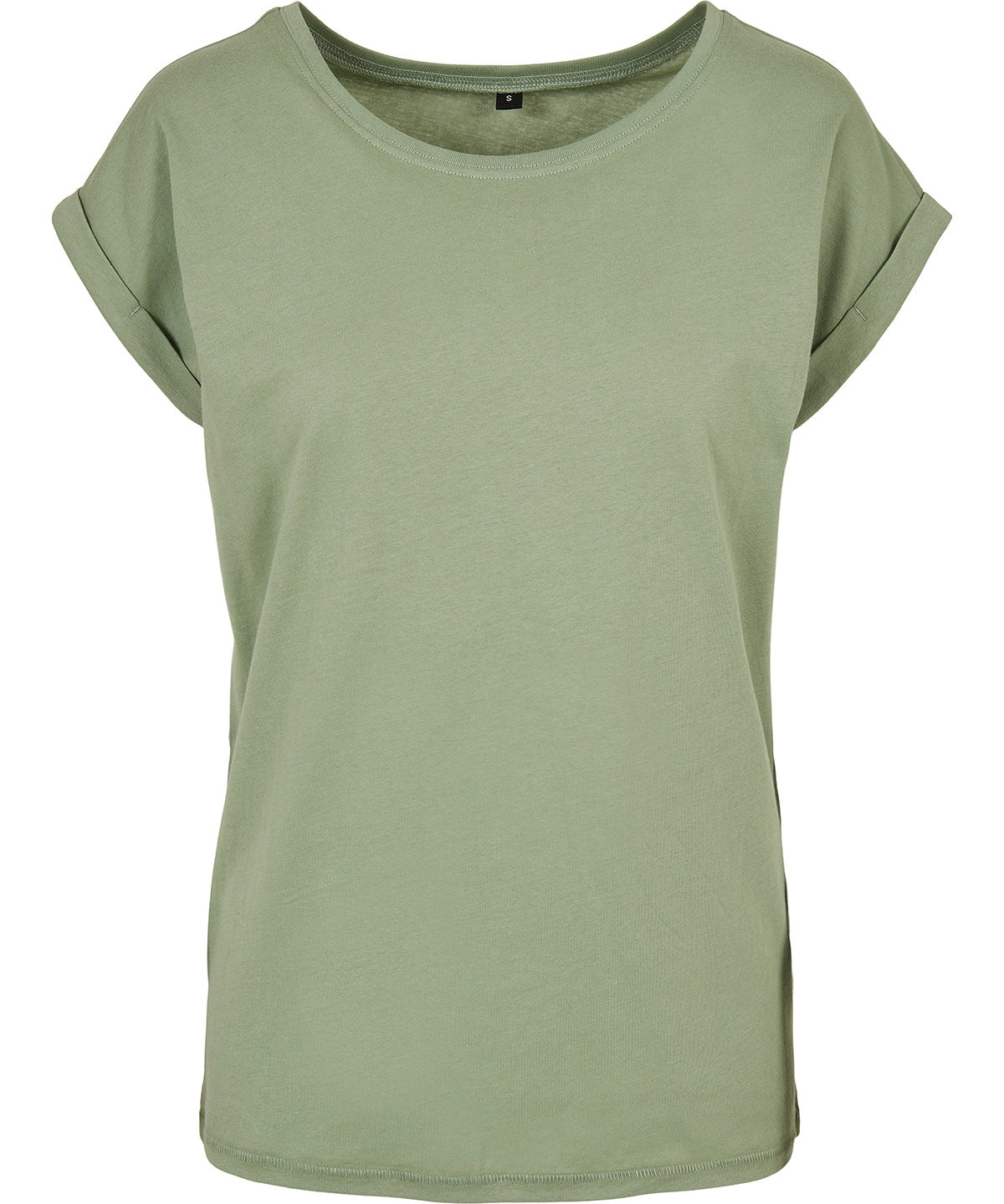 Womens extended shoulder tee | soft salvia