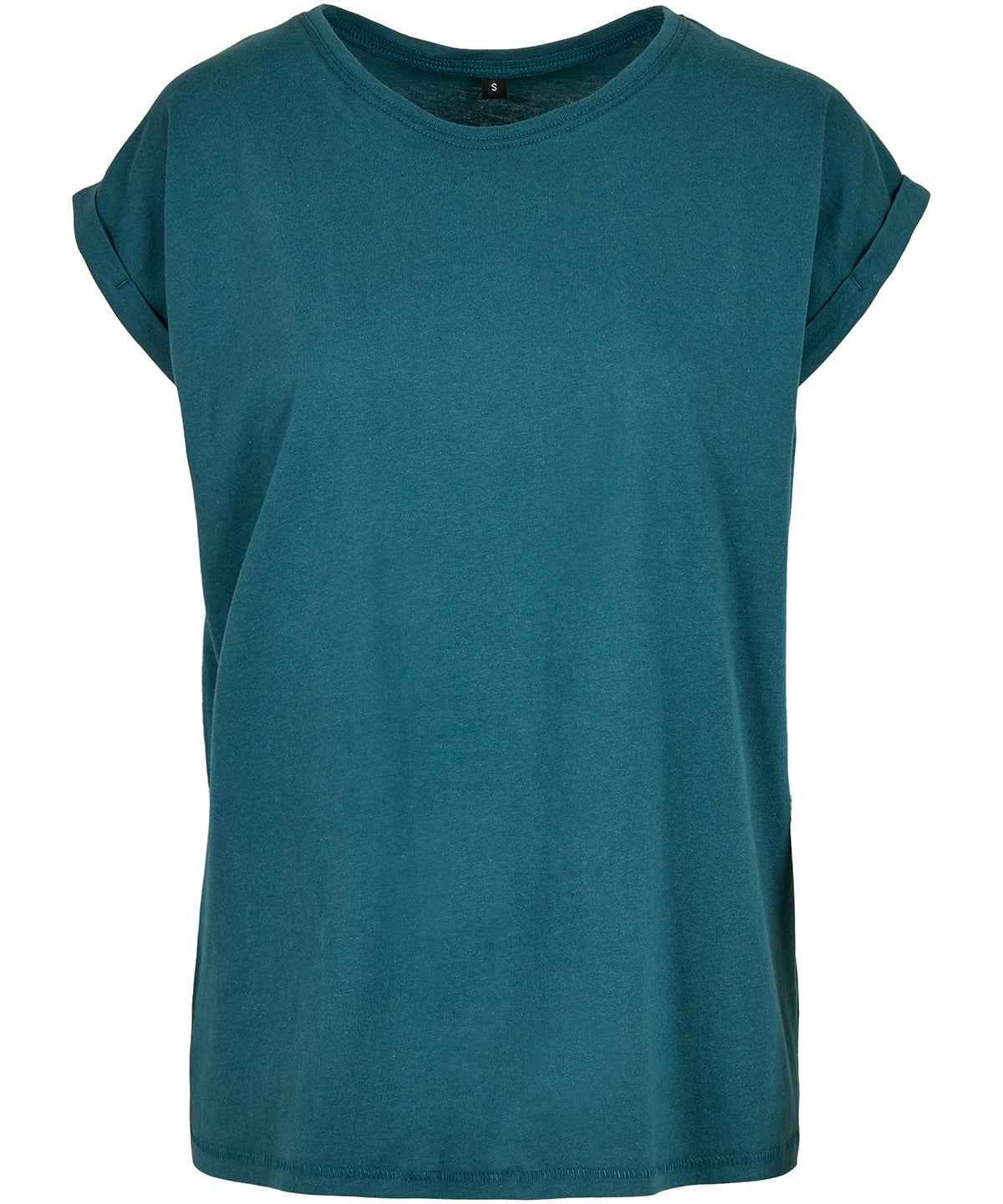 Womens extended shoulder tee | teal