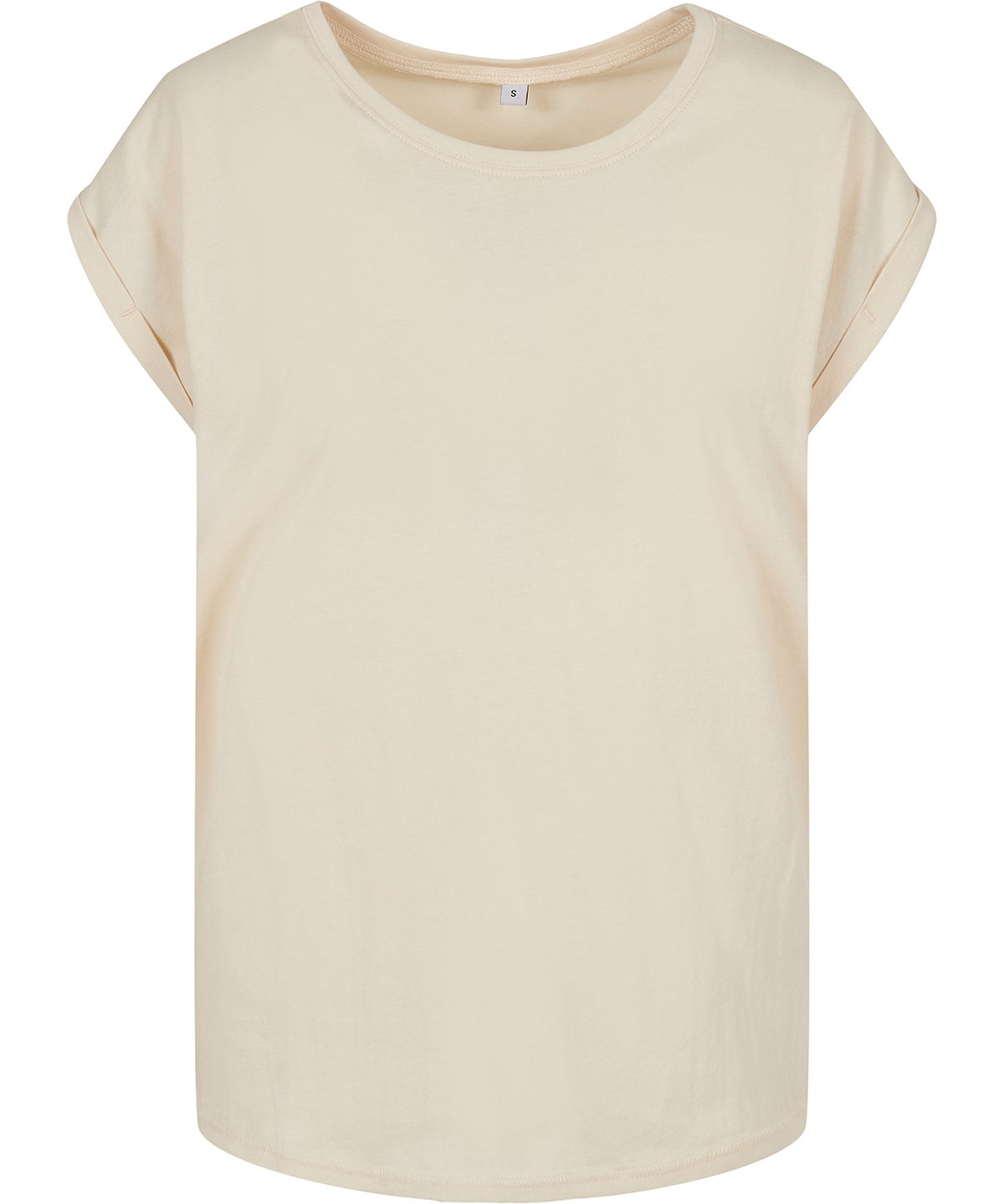 Womens extended shoulder tee | white sand