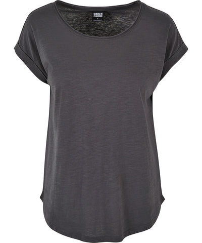 Womens long slub tee | dark shadow